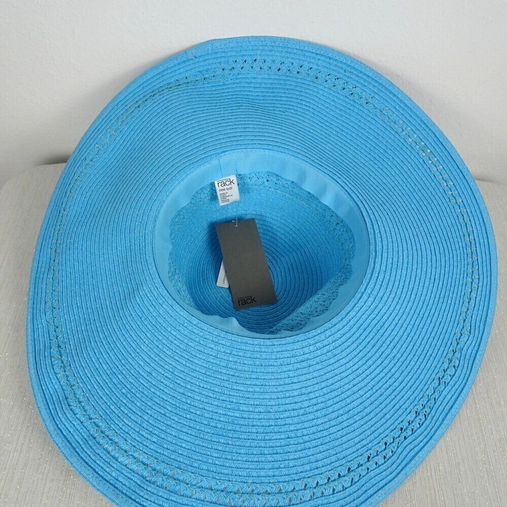 Nordstrom Rack Packable Floppy Hat Sun Hat Packable Blue Woven NWT - Picture 6 of 10